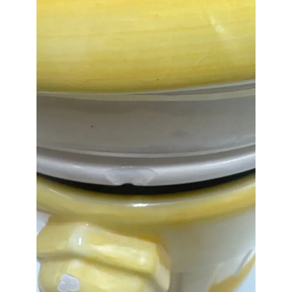 MSRF Inc Fire Hydrant Cookie Jar Yellow Ceramic Checkerboard 12